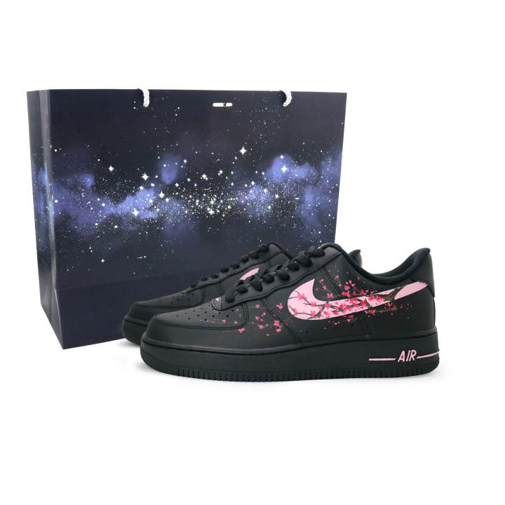 Nike Nike Air Force 1 Plum Blossom Resists The Snow Leather Abrasion Resistant Abrasion Resistant Low top Skateboard Shoes