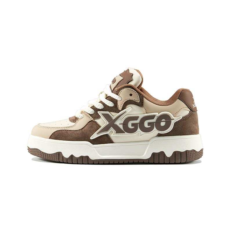 XIANG GUAN XGGO Lightning No. 1 Abrasion Resistant Slip Resistant Low top Skateboard Shoes Unisex Coffee