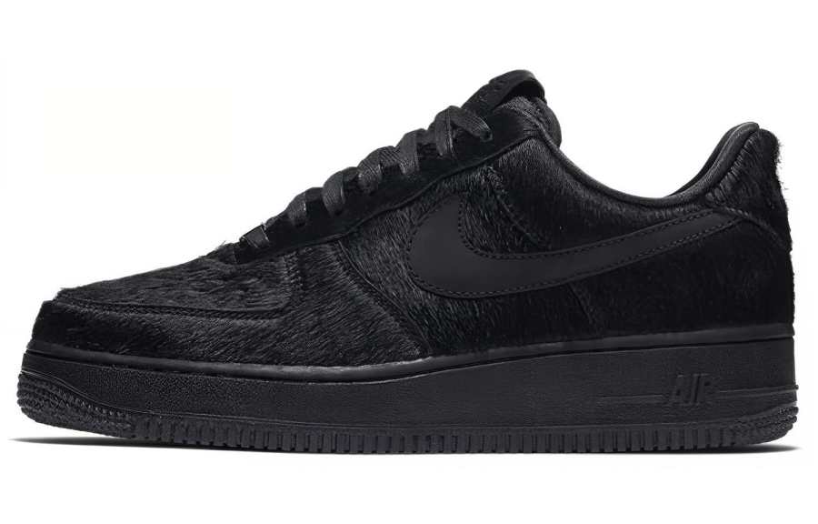 Nike Nike Air Force 1 'Pony Hair' Horsehair Coverage Abrasion Resistant Low top Skateboard Shoes Women's Black