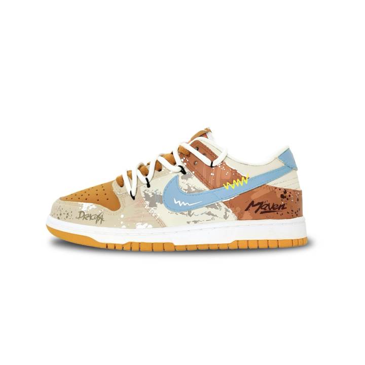 Nike Nike Dunk Scruffy Daily Abrasion Resistant Abrasion Resistant Low top Skateboard Shoes Unisex Brown