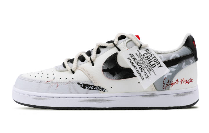 Nike Nike Court Vision 1 Low top Skateboard Shoes Men's Beige Gray