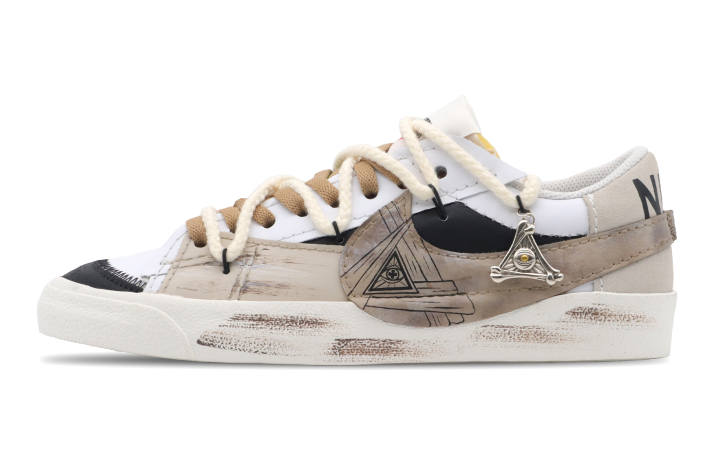 Nike Nike Blazer Slip Resistant, Abrasion Resistant, Lightweight Low top Skateboard Shoes Unisex White Brown
