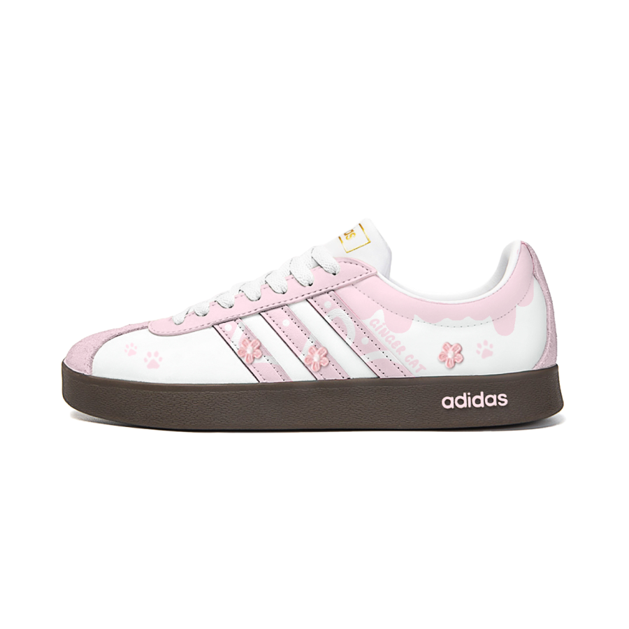 Adidas Adidas VL COURT 2.0 Skateboard Shoes Unisex Low Top Pink/White