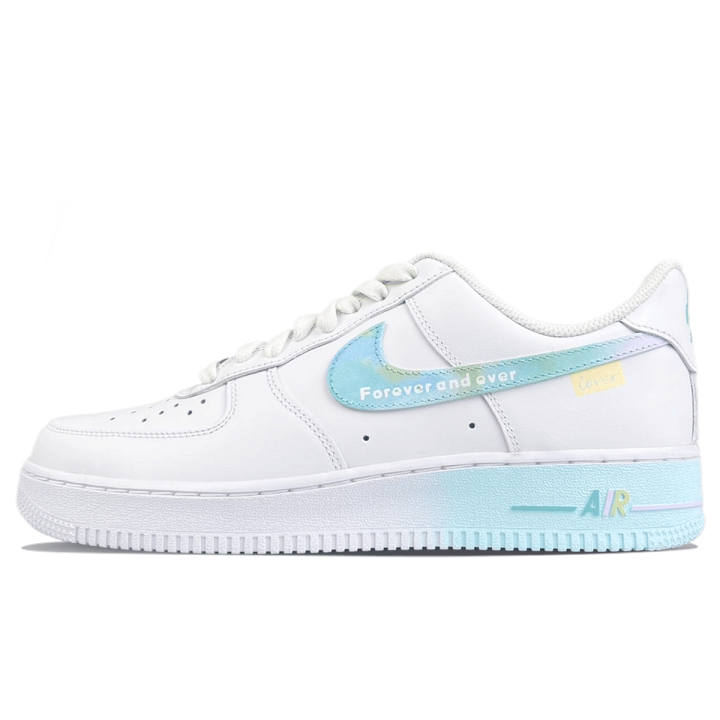 Nike Nike Air Force 1 07 Coverage Thermal Slip Resistant Low top Skateboard Shoes Unisex Blue White