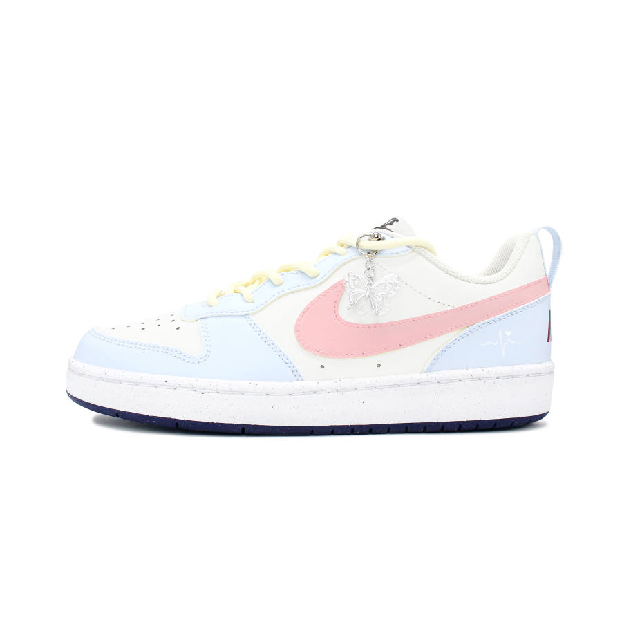 Nike Nike Court Borough Abrasion Resistant, Lightweight, And Breathable Low top Skateboard Shoes GS Pink Blue White