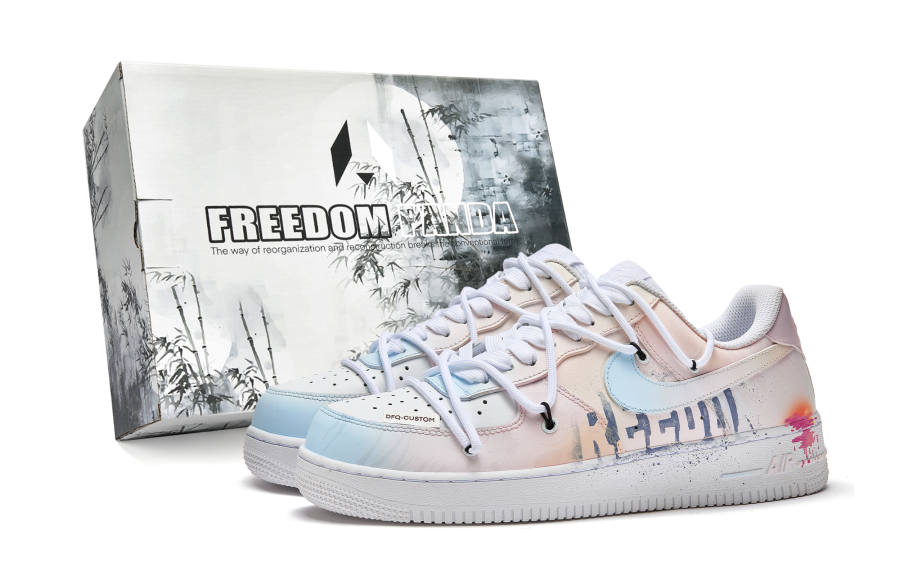 Nike Nike Air Force 1 Freedom Panda, Box, Spring Afterglow Slip Resistant Slip Resistant Low top Skateboard Shoes Men's