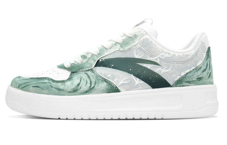 Anta Easy Cushioning Lightweight Height Increasing Low top Skateboard Shoes Men's White Green