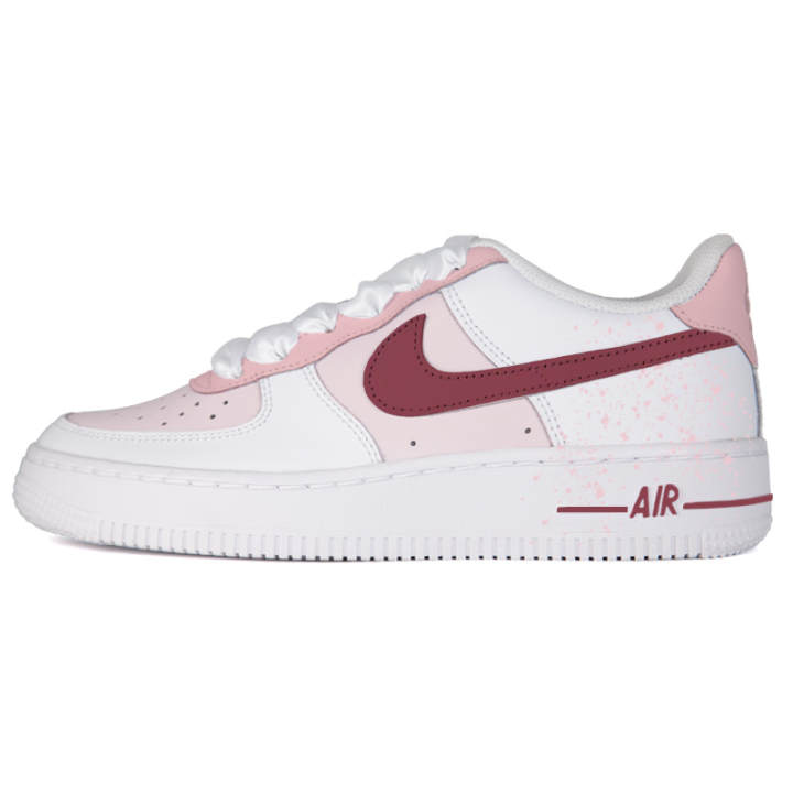 Nike Nike Air Force 1 Nike Air Force 1 Abrasion Resistant Low top Skateboard Shoes Unisex White Red