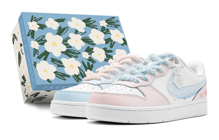 Nike Nike Court Borough Low top Skateboard Shoes GS Pink Blue