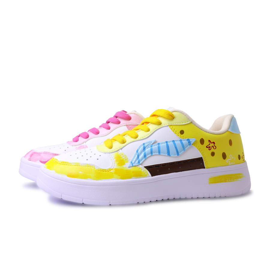 Li-Ning Li Ning Floating Boat Low top Skateboard Shoes Unisex Pink Yellow Mismatched