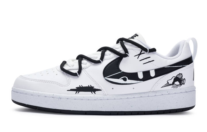 Nike Nike Court Borough 811 Manufacturing, Stealth Observation Low top Skateboard Shoes GS White Black