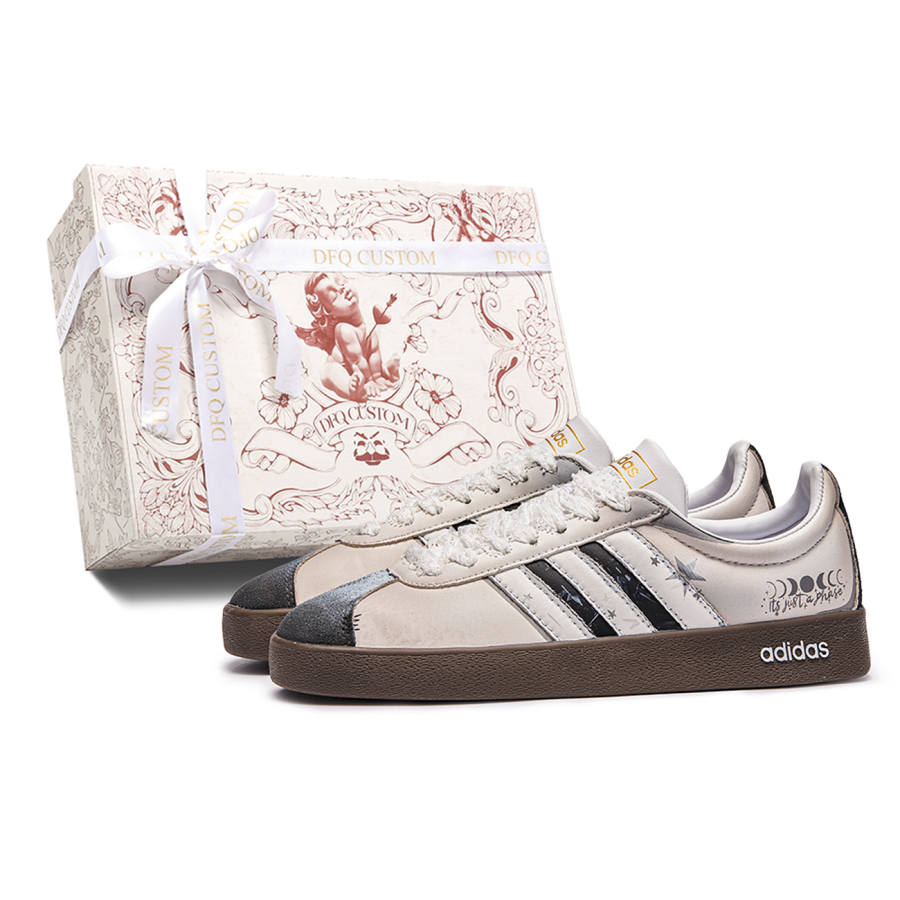 Adidas Neo VL Court 2.0 Skateboard Shoes Unisex Low Top Silver/Brown