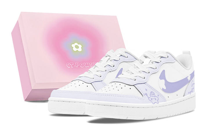 Nike Nike Court Borough GS Crape Myrtle Starlight, Couple's, Refreshing, Sweet Style, Cute, Girly Abrasion Resistant