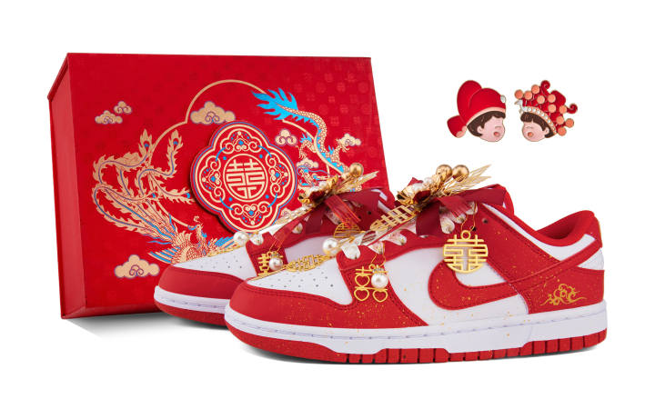 Nike Nike Dunk Slip Resistant Low top Skateboard Shoes Unisex Red White