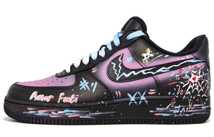 Nike Nike Air Force 1 Low top Skateboard Shoes Unisex Black Purple