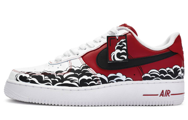 Nike Nike Air Force 1 811 Manufacturing, Splendid Rivers And Streams Low top Skateboard Shoes Men's Red Black White