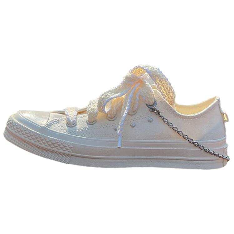 Converse CHUCK TAYLOR Soft And Comfortable Slip Resistant Abrasion Resistant Low top Skateboard Shoes Unisex White