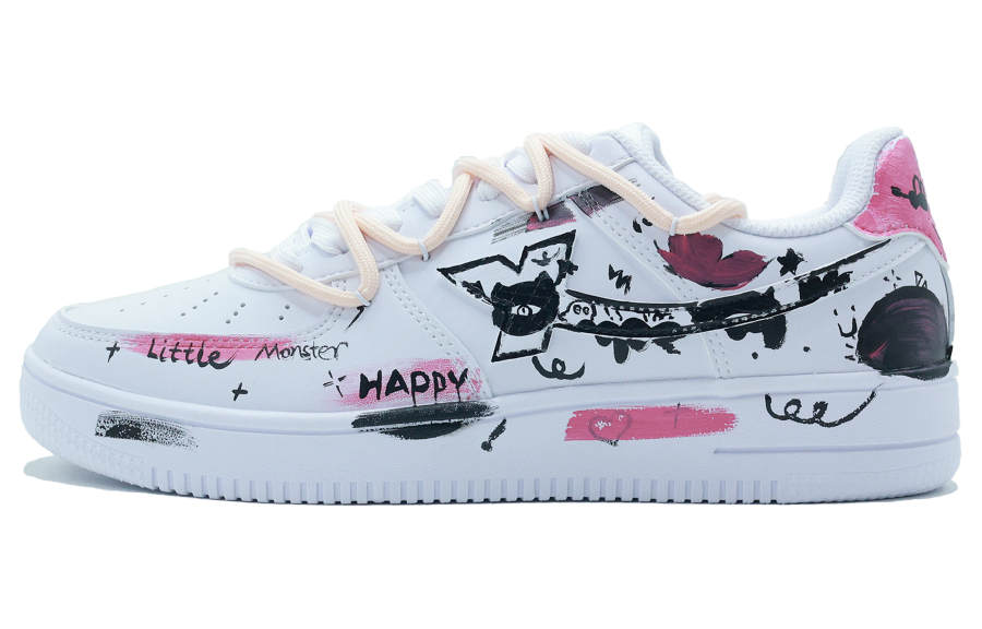 XTEP Air Force 1 Slip Resistant Abrasion Resistant Low top Skateboard Shoes Women's Pink White