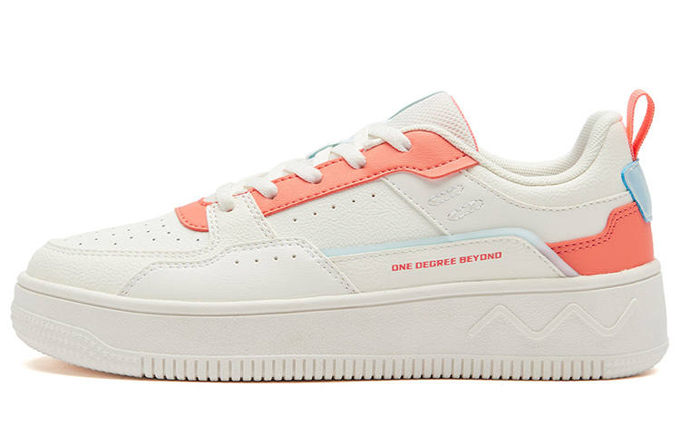 361° Coverage Slip Resistant Low top Skateboard Shoes Women's Feather White Pink Orange