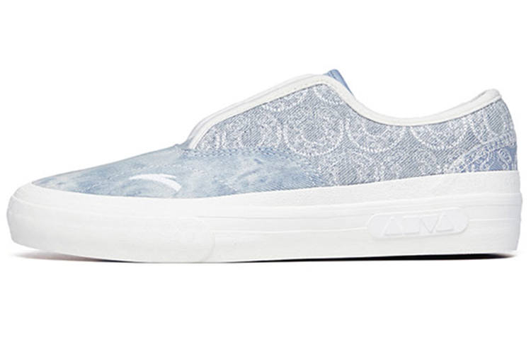 Anta Jie Ao Walk Low top Skateboard Shoes Women's Gray Blue Slip on Version