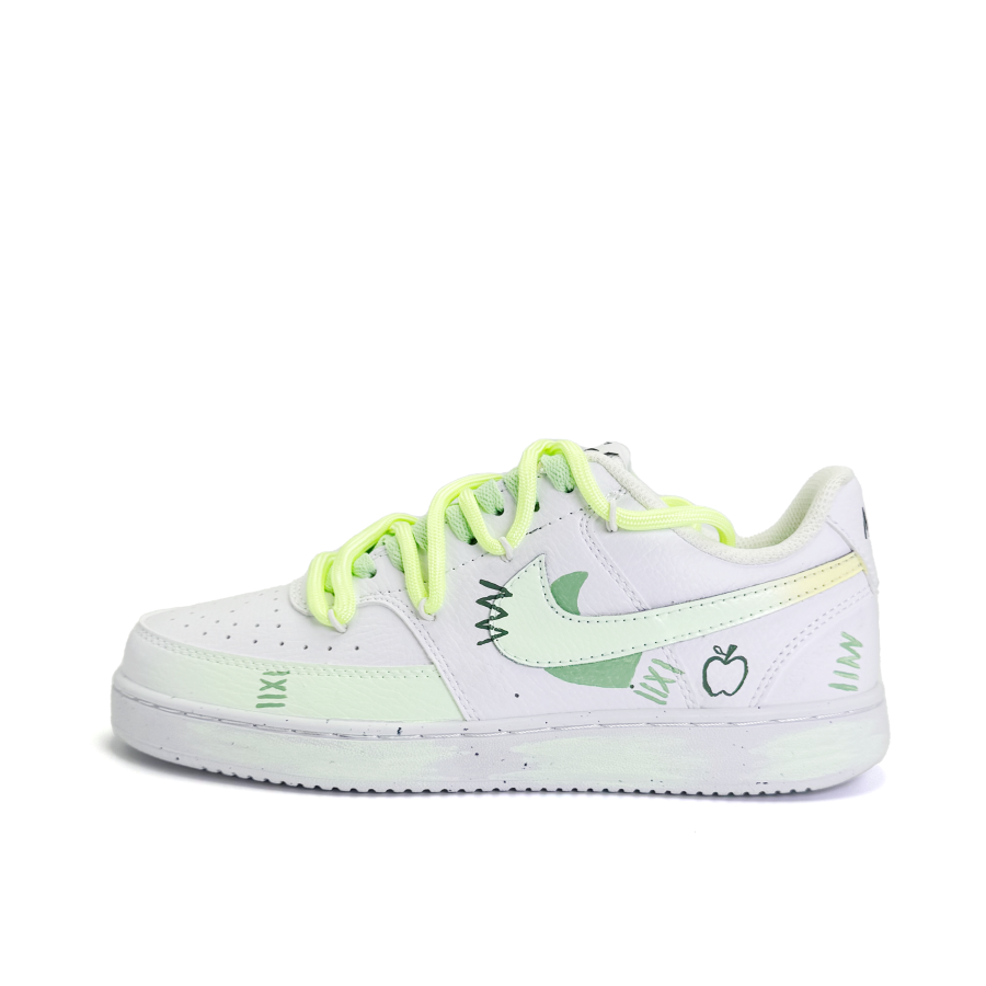 Nike Nike Court Vision 1 Green Apple Amusement Park Abrasion Resistant Low top Skateboard Shoes Unisex White Green