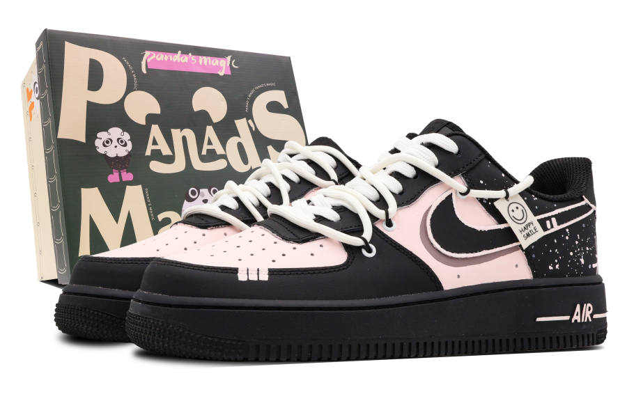 Nike Nike Air Force 1 Low 07 Silent Dawn Retro Low top Skateboard Shoes Men's Black Pink
