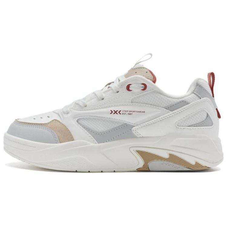 XTEP Fireworks Collection Cushioning, Wear Resistant Low top Skateboard Shoes Women's Gray Brown