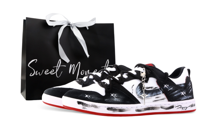 Nike Nike SB Alleyoop Drippy Void Nebula Abrasion Resistant Low top Skateboard Shoes Men's Black White Red
