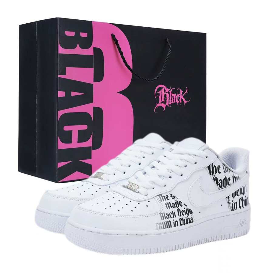 Nike Nike Air Force 1 Slip Resistant Abrasion Resistant Low top Skateboard Shoes Unisex White