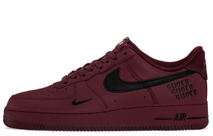 Nike Nike Air Force 1 Abrasion Resistant Lightweight Low top Skateboard Shoes Men's Red Black