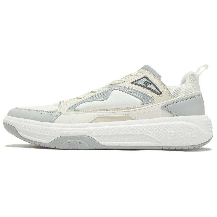 361° Abrasion Resistant Slip Resistant Low top Skateboard Shoes Men's White Gray