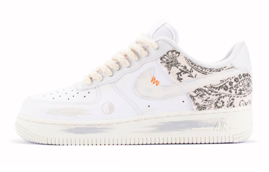 Nike Nike Air Force 1 Mystic Slip Resistant Abrasion Resistant Low top Skateboard Shoes Unisex Gray White