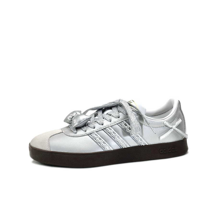 Adidas Adidas VL COURT 2.0 Abrasion Resistant Low top Skateboard Shoes Women's Silver White