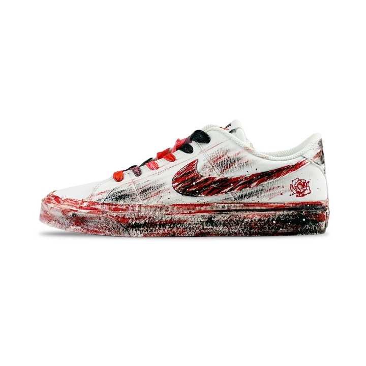Nike Nike Court Legacy Blast Chaos Realm Slip Resistant Abrasion Resistant Low top Skateboard Shoes Men's Black Red