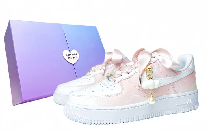 Nike Nike Air Force 1 Low top Skateboard Shoes Women's Pink White