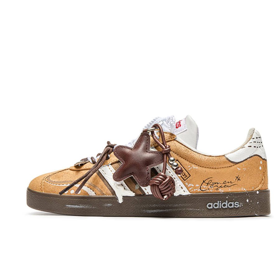 Adidas Neo VL Court Lifestyle IC77 Caramel Macchiato Slip Resistant Cushioning Abrasion Resistant