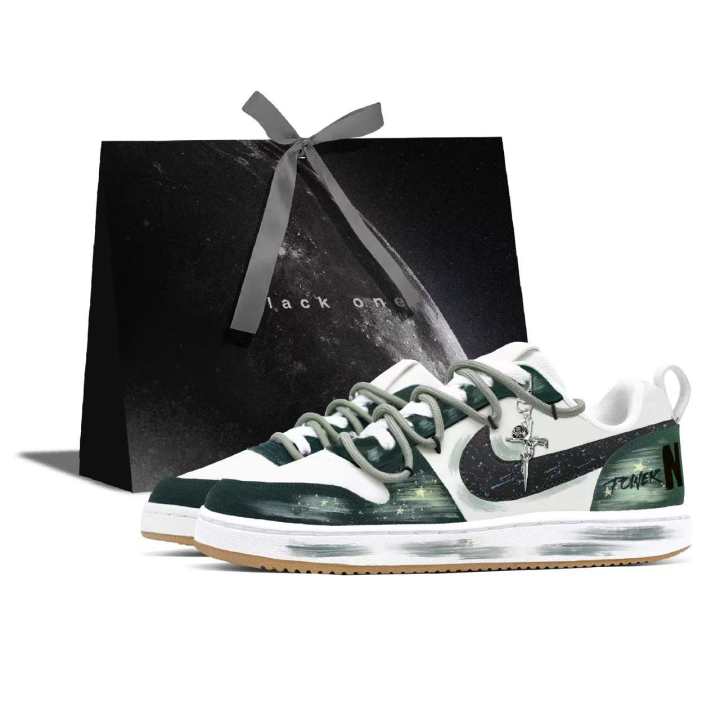 Nike Nike Court Borough Forest Knight Slip Resistant Cushioning Lightweight Low top Skateboard Shoes Men's White Green