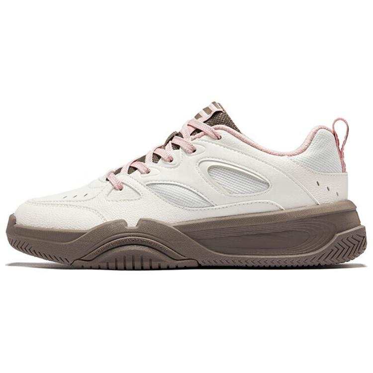 Erke Abrasion Resistant Slip Resistant Coverage Low top Skateboard Shoes Women's White Brown