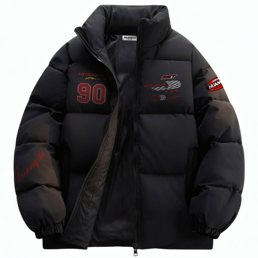 HUANQIU Puffer Jackets Unisex Stand Collar Thickened Padded Puffer Jacket