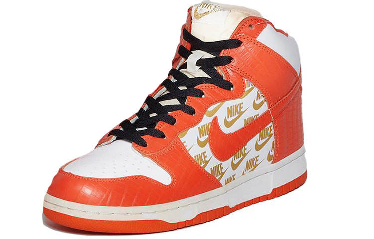 Nike Supreme x Nike Dunk SB Fashion Slip Resistant Mid top Skateboard Shoes Men's Orange