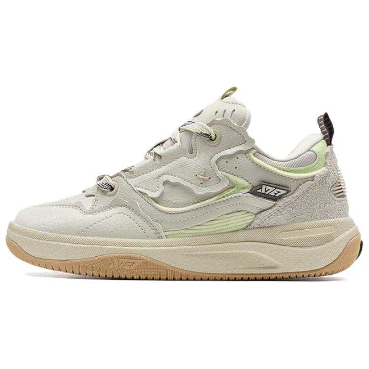 XTEP Qilang Slip Resistant Abrasion Resistant Low top Skateboard Shoes Women's White Green