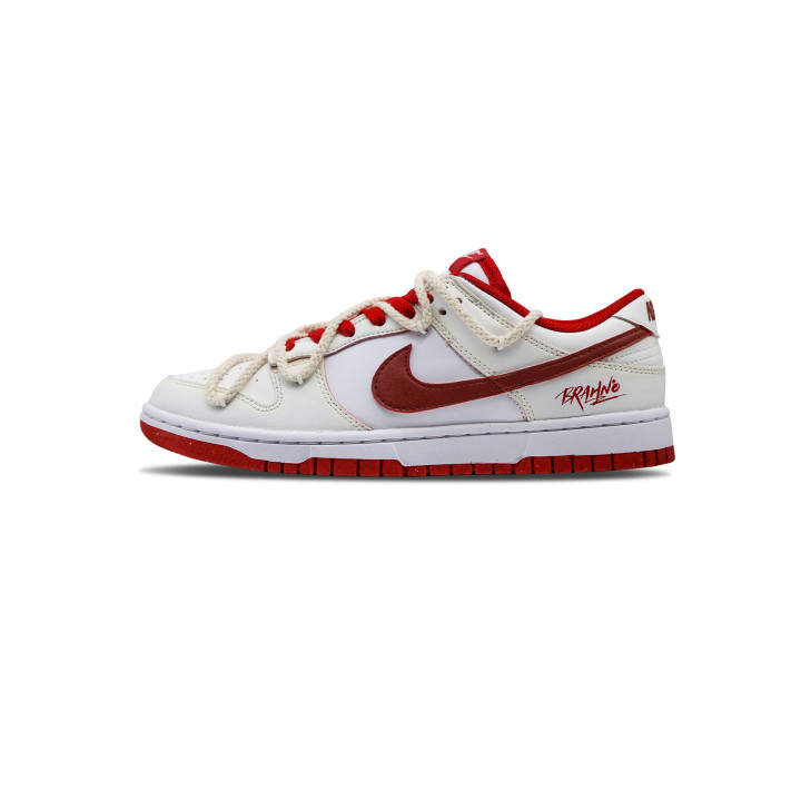 Nike Nike Dunk Fortune On Your Side Abrasion Resistant Abrasion Resistant Low top Skateboard Shoes Unisex White Red