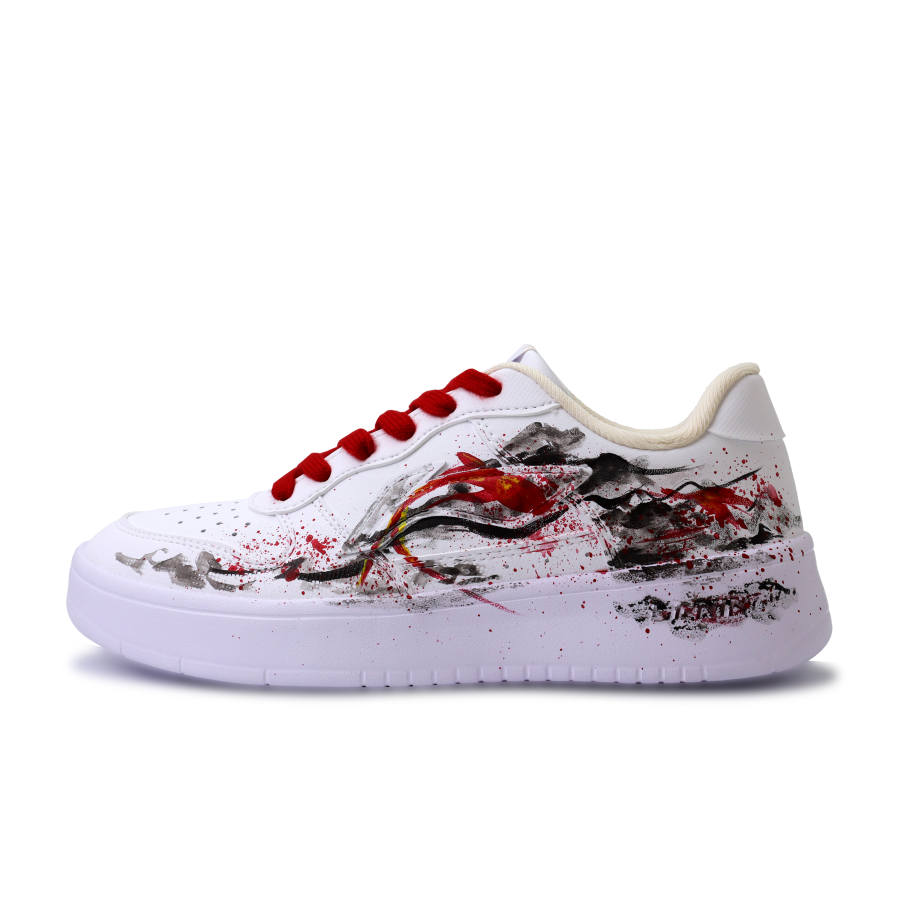 Li-Ning Li Ning Floating Boat Abrasion Resistant Breathable Low top Skateboard Shoes Unisex Red Black