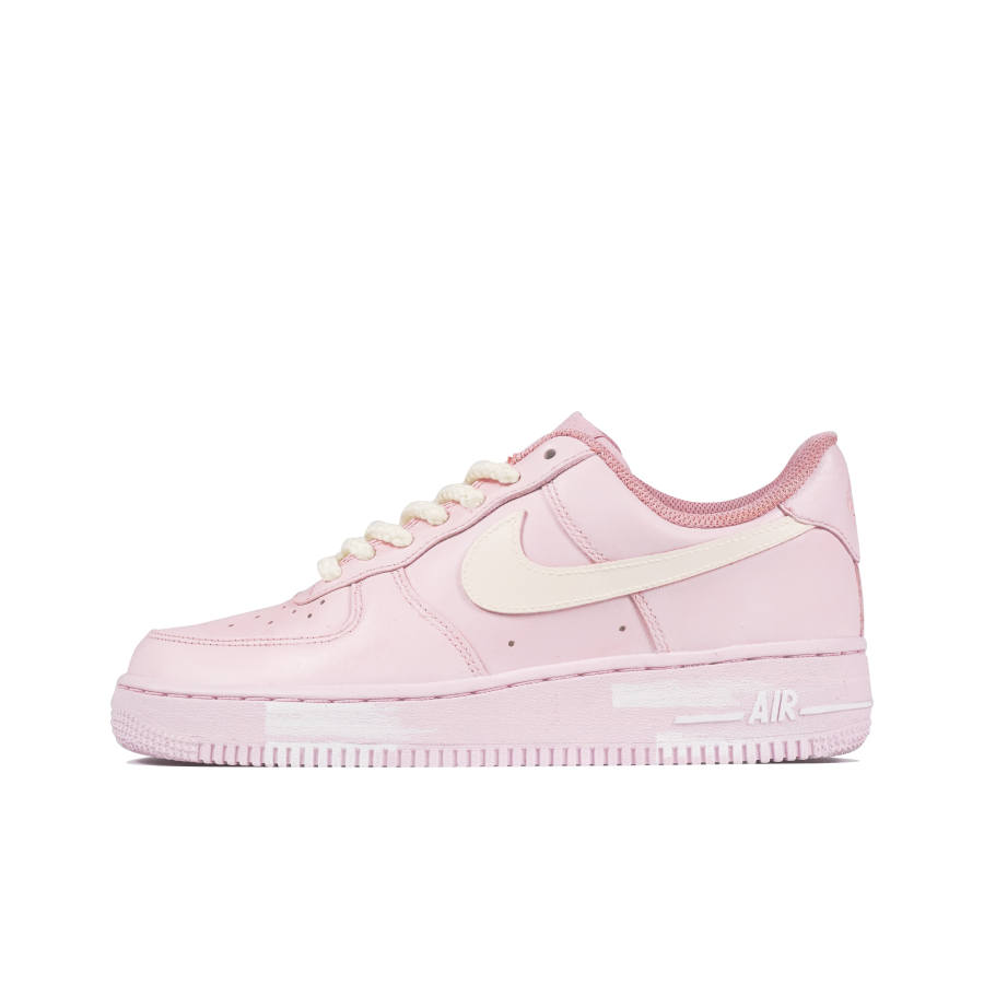 Nike Nike Air Force 1 Slip Resistant Low top Skateboard Shoes Men's Beige White Pink