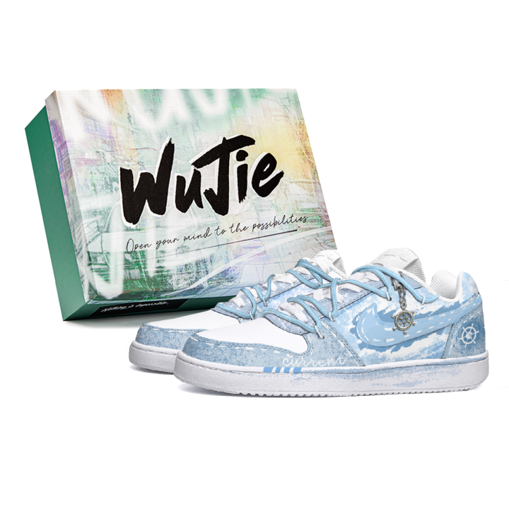 Nike Nike EBERNON Rapid Current Cushioning Low top Skateboard Shoes Unisex Blue White