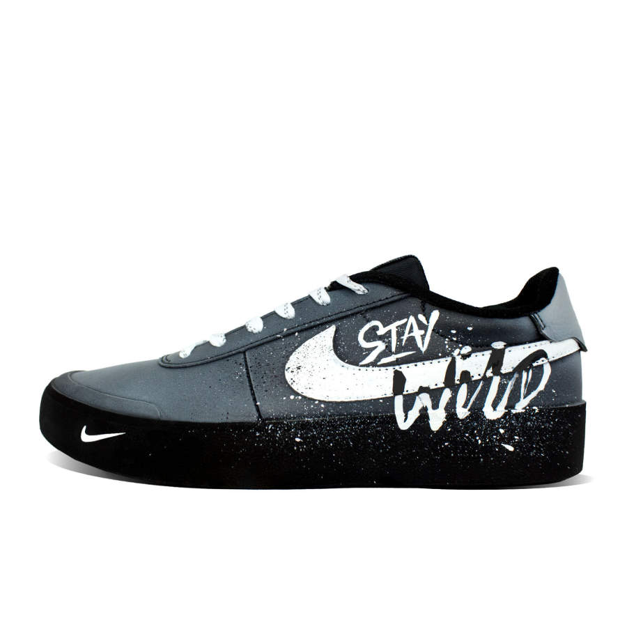 Nike Nike Court Shot Wild Ink Trace Cushioning, Wear Resistant Low top Skateboard Shoes Unisex Black Gray