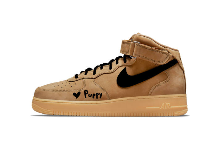 Nike Nike Air Force 1 Deep Love Wheat 3.0 Cushioning, Wear Resistant Mid top Skateboard Shoes Unisex Black Brown