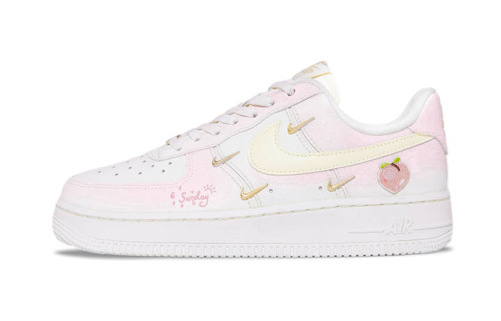 Nike Nike Air Force 1 Abrasion Resistant Low top Skateboard Shoes Women's White Pink