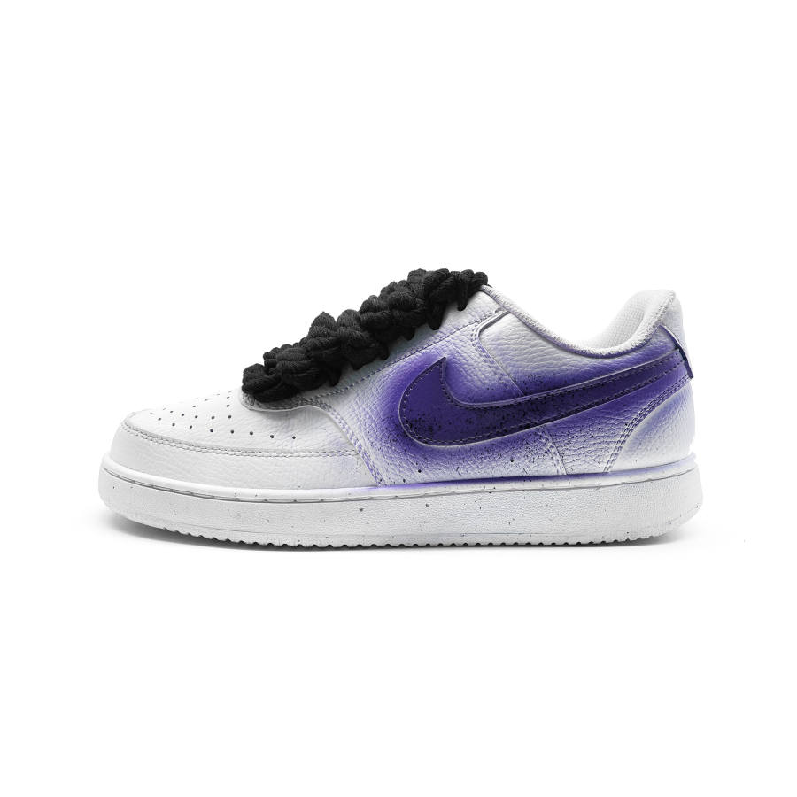Nike Nike Court Vision 1 White Day Fireworks, Purple Cushioning Low top Skateboard Shoes Unisex White