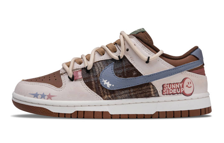 Nike Nike Dunk Abrasion Resistant Abrasion Resistant Low top Skateboard Shoes Unisex White Brown